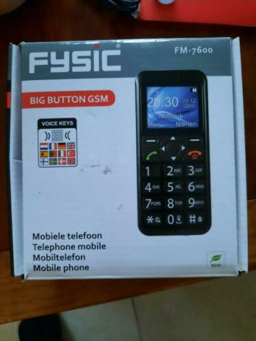 Senioren telefoon van Fysic, compleet met doos