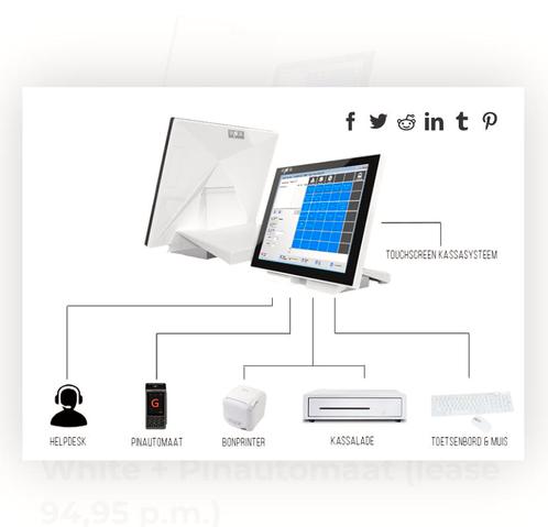 Senor V3 compleet kleur Wit touch screen kassasysteem  Pin