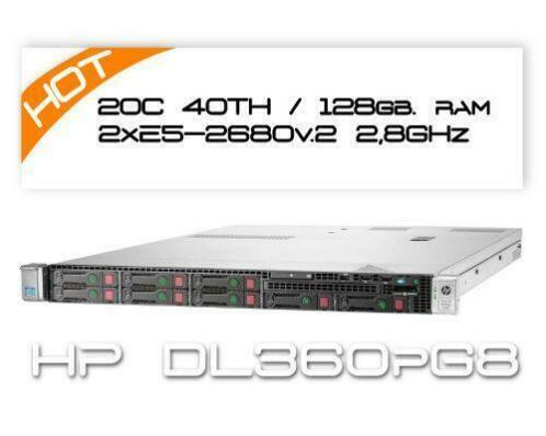 Server HP DL360P G82xE5-2680v2 2,8GHz 10Core128GB RAMP420