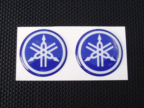 set (2 stuks) Yamaha stickers blauw - YZF R1 R6 VMX Rossi