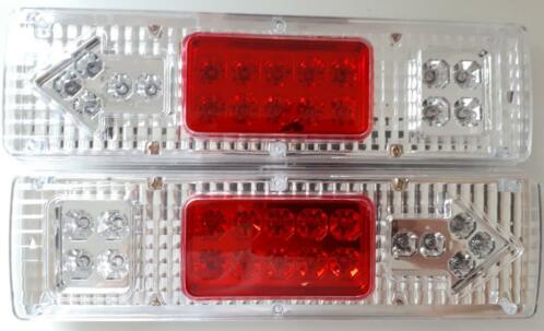 Set van 2 LED Achterlichten 12v Type 5 Zilver