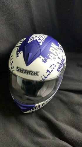 Shark S650 motorhelm. Wit met blauw. Maat XS, 53-54