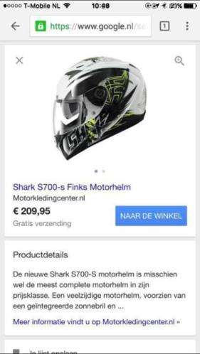 Shark s700 FINKS helmen XL