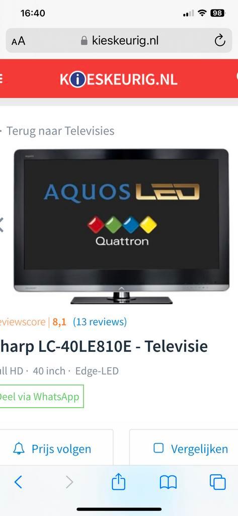 Sharp Aquos LCD LC-40LE810E