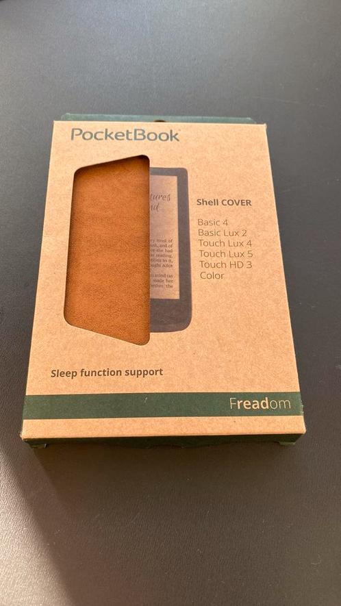 Shell cover pocketbook cognac bruin e-reader hoes