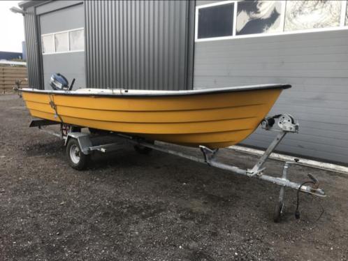 Shetland 14ft met motor en trailer. Sloep consoleboot vis
