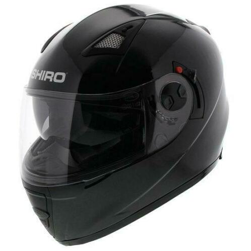 Shiro SH-3700 solid helm glans zwart met zonnevizier