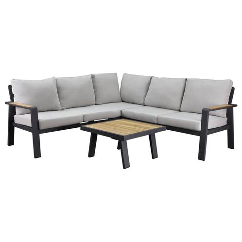 Showroommodel Lola hoek loungeset 3 delig aluminium teak