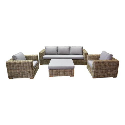 Showroommodel Serva stoel-bank loungeset 4-delig naturel