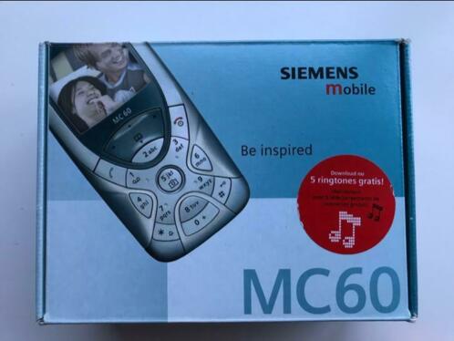 Siemens MC60 mobiele telefoon met batterij, lader en hoesje