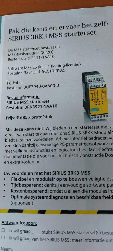 Siemens SIRIUS 3RK3 MSS starterset