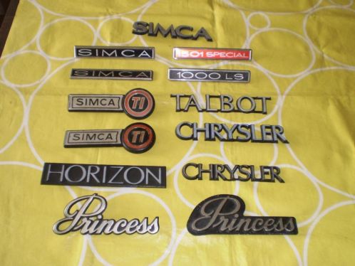 Simca  Talbot  Princess  Chrysler emblemen. jaren 6070