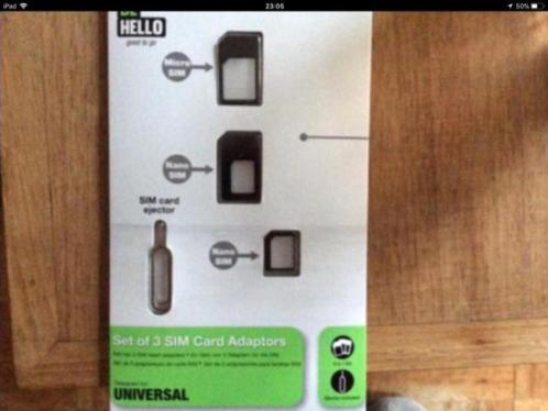 Simkaart adapter. Be Hello nieuw