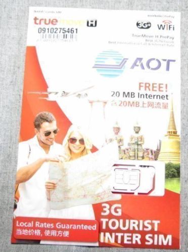 simkaart internet en telefonie Thailand