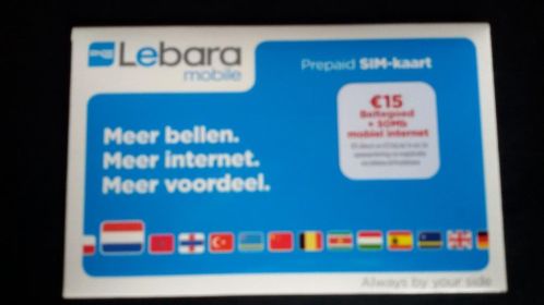 Simkaart, nieuw, met 15,- beltegoed  50 mb internet.