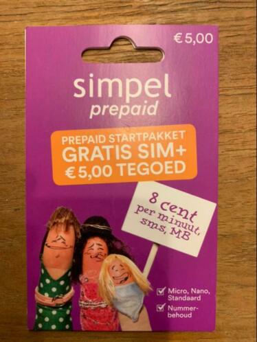 simpel prepaid 5 euro simkaart