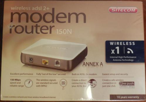 Sitecom ADSL2 Modem met wifi N150 Router nieuw in doos