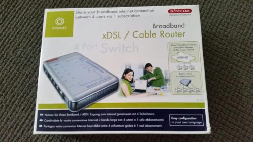 Sitecom Broadband xDSL  cable Router 4 poort Switch