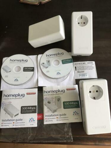Sitecom Homeplug Dual Set LN-518 en een LN-509, alle 500Mbps