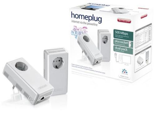 sitecom homplug ln-518 dubbel met socket