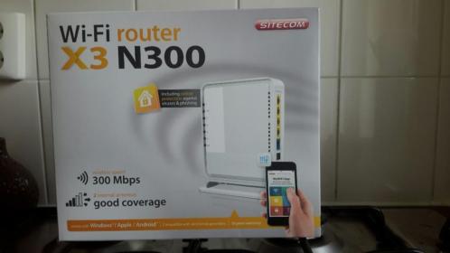 sitecom wireless router N300 X3, WLR 3100, draadloos, wit,