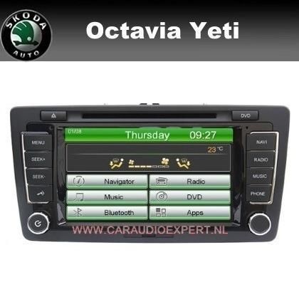 Skoda Yeti Octavia pasklare GPS radio navigatie bluetooth HD