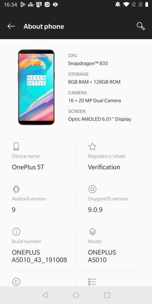 SmartPhone (OnePlus 5T)