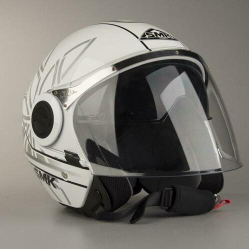 SMK Swing Essence Helmet - White (Jethelmen, Motorhelmen)