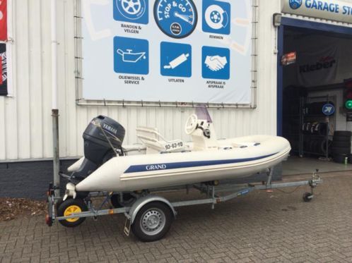 Snelle compacte rubberboot rib speedboot trailer yamaha 