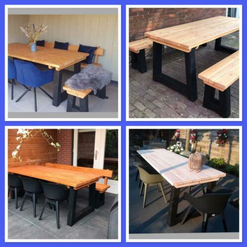 SNELLE LEVERING stoere TUINTAFEL Tuinbank Douglashout