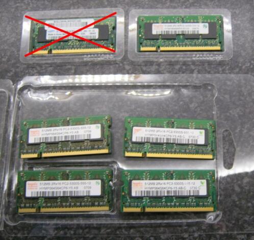 SoDIMM DDR2 512MB PC-5300 en PC3200 geheugen