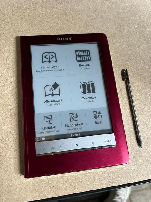 Sony E-reader PRS-600 rood compleet