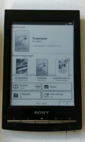 Sony prs-t1 ereader met gecko cover en 760 recente boeken