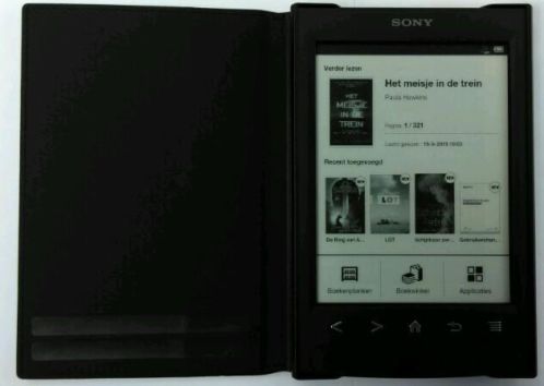 Sony prs t2 e-reader, Zgan met Sony cover en 960 boeken