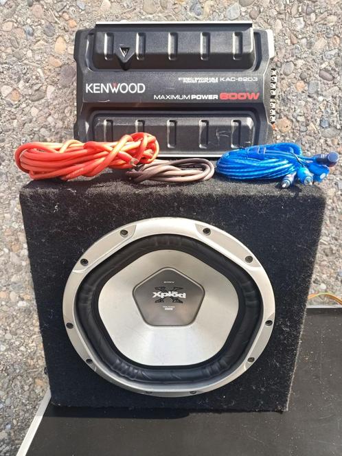 Sony Subwoofer 1000watt Kenwood versterker 600watt kabelset