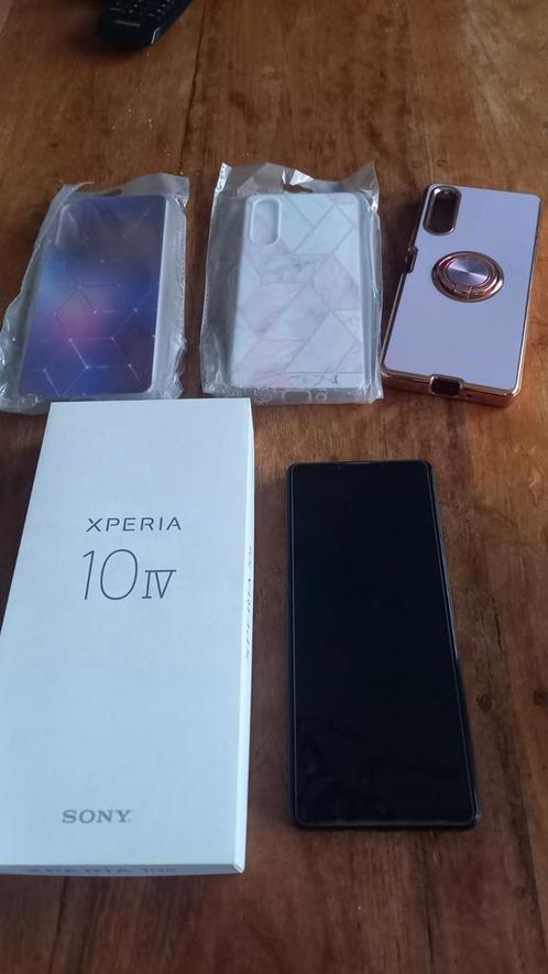 Sony Xperia 10 IV zwart, zgan incl hoesjes en factuur