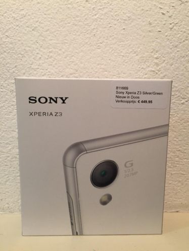 Sony Xperia Z3 Silver-Green Nieuw in Doos