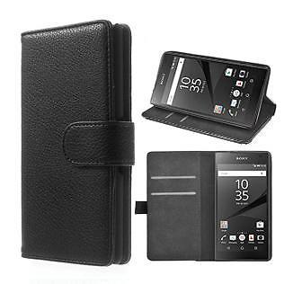 Sony Xperia Z5 Compact Book Wallet CaseHoesje Zwart