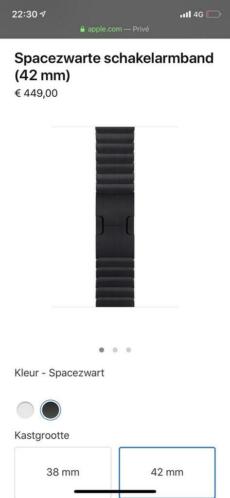 Spacezwarte schakelband Apple Watch 42 mm origineel