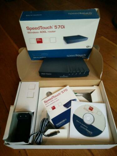 SpeedTouch 570 ADSL modem ISDN 1p WiFi compleet in doos