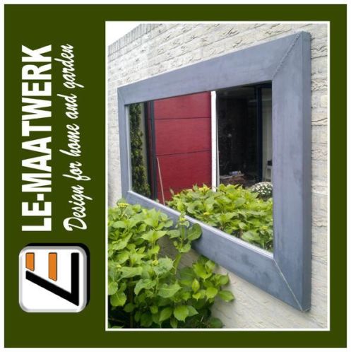 Spiegel met loden lijst - loden spiegel - tuinspiegel