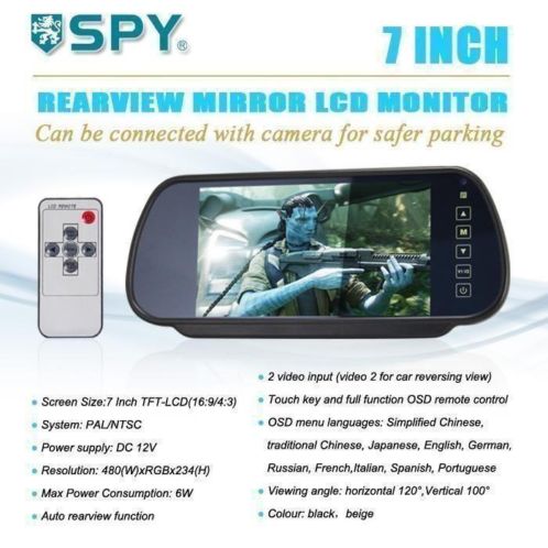 SPY Achteruitrij Mirror LCD 7.0 Inch Scherm1