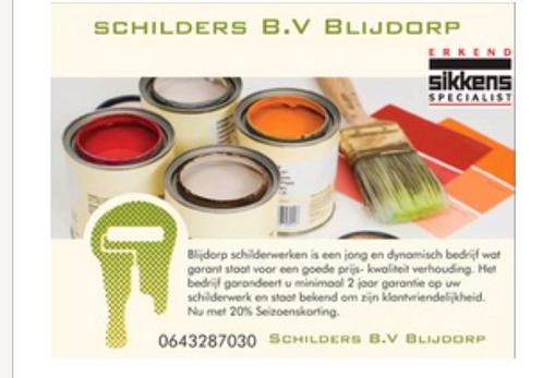 Stage plaats voor klus en schilderBedrijf Blijdorp.