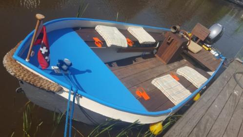 stalen grachtenboot vlet stalen sloep, inclusief motor