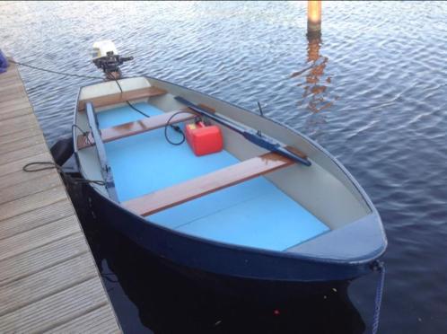 Stalen roeiboot  visboot 4m 4takt bb motor dekzeil