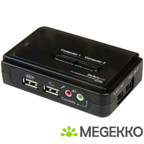 StarTech.com 2-poort USB KVM-switch Zwart met Audio en Bekab