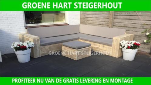 Steigerhout Hoekbank Loungeset Tuinset Tuinmeubelen ACTIE 