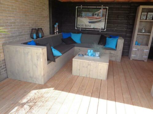 Steigerhout loungebank hoekbank