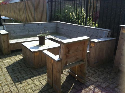 Steigerhout Loungebank tuinmeubelen hoekbank deze week actie