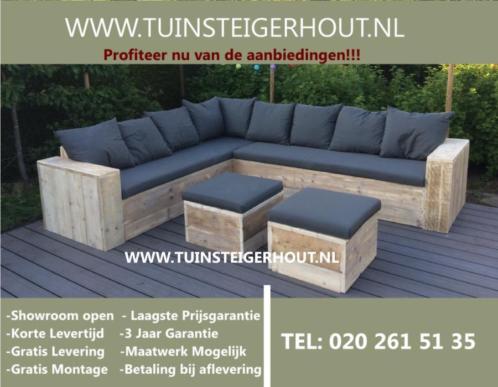 Steigerhout Loungeset Hoekbanken Tuinbank SHOWROOM OPEN